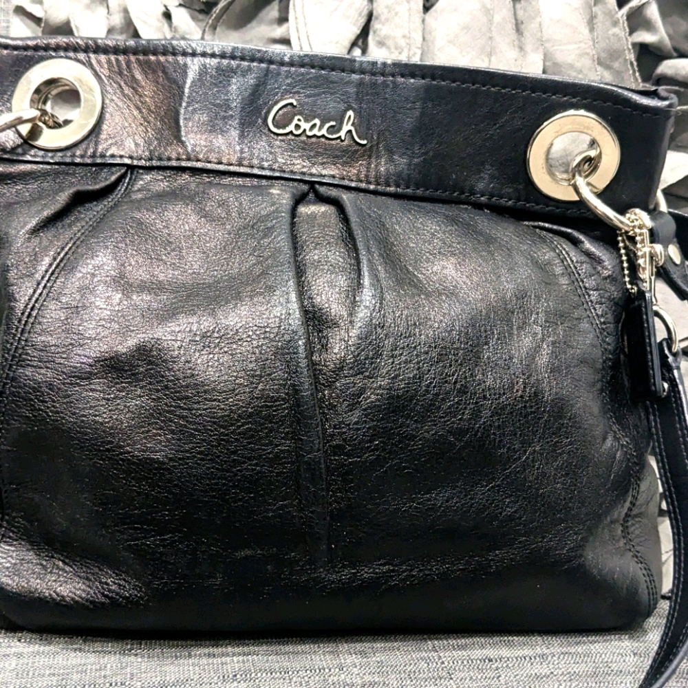 Coach Black Leather Crossbody Purse